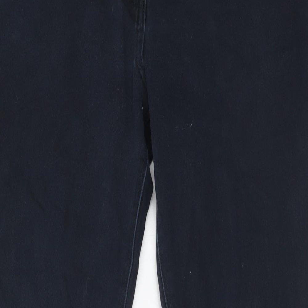 M&Co Womens Blue Cotton Skinny Jeans Size 14 Regular Zip