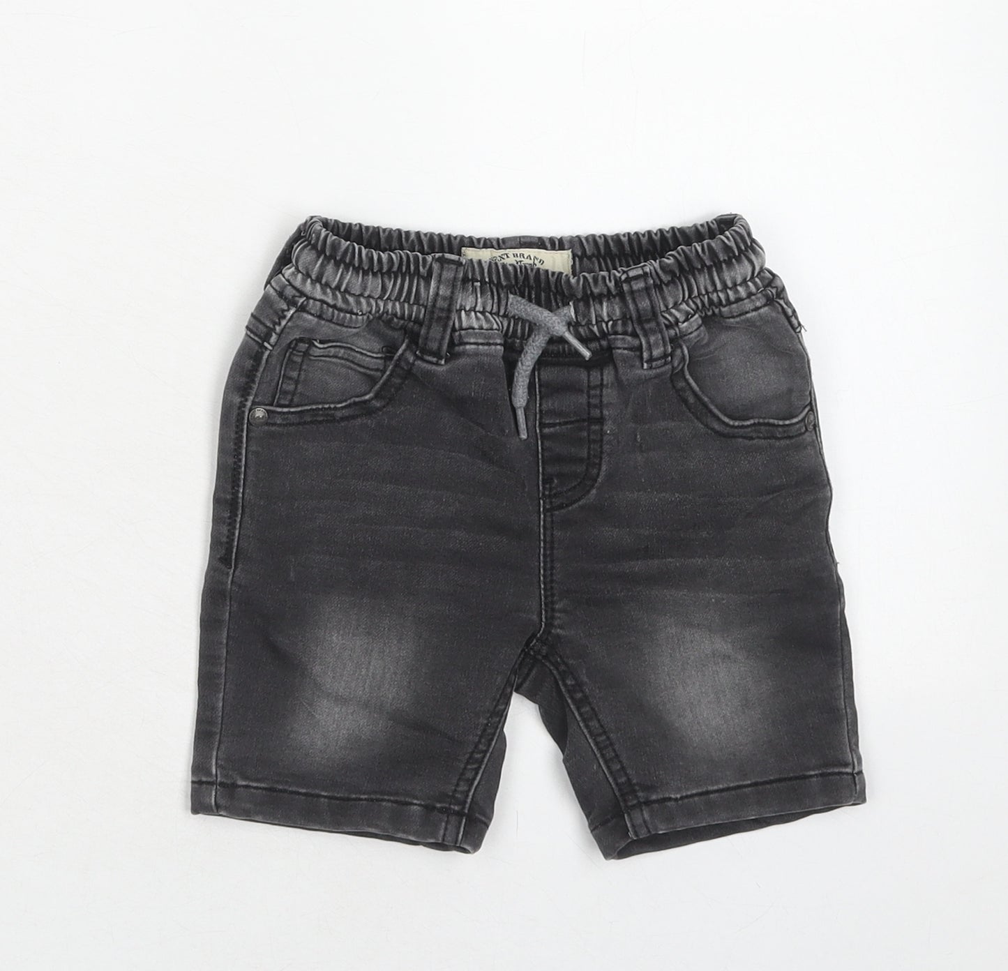 NEXT Boys Black Cotton Bermuda Shorts Size 2-3 Years Regular Drawstring