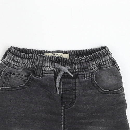 NEXT Boys Black Cotton Bermuda Shorts Size 2-3 Years Regular Drawstring