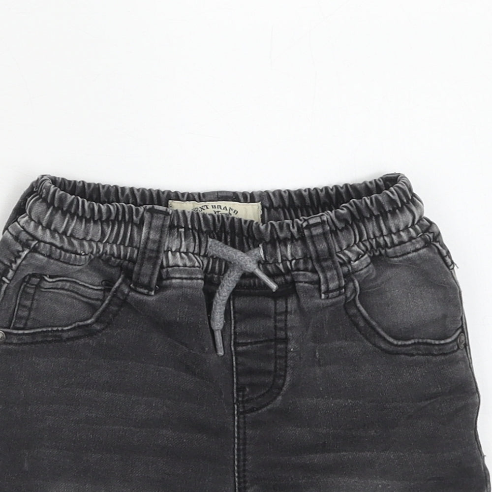 NEXT Boys Black Cotton Bermuda Shorts Size 2-3 Years Regular Drawstring