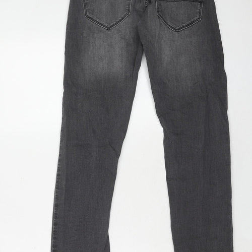 Marks and Spencer Mens Grey Cotton Skinny Jeans Size 28 in L31 in Slim Zip