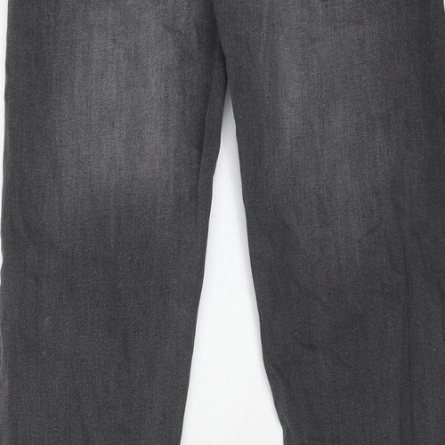 Marks and Spencer Mens Grey Cotton Skinny Jeans Size 28 in L31 in Slim Zip