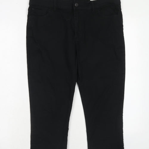 Marks and Spencer Womens Black Cotton Skinny Jeans Size 16 Regular Zip