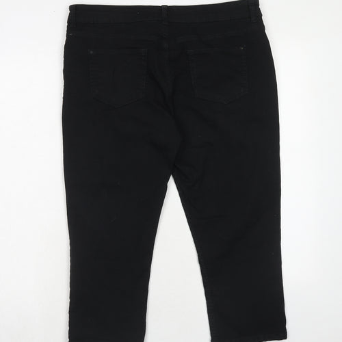 Marks and Spencer Womens Black Cotton Skinny Jeans Size 16 Regular Zip