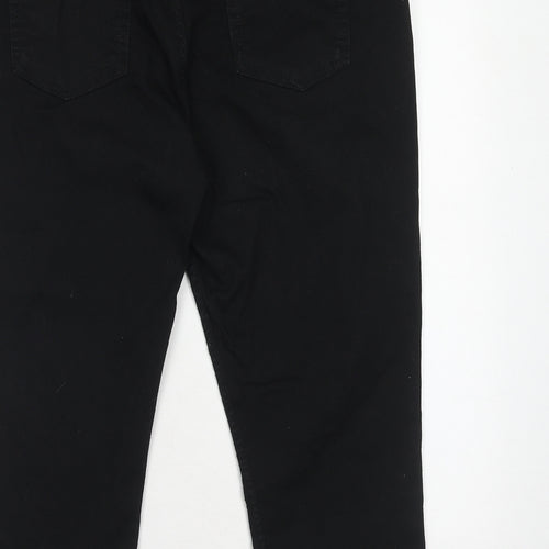Marks and Spencer Womens Black Cotton Skinny Jeans Size 16 Regular Zip