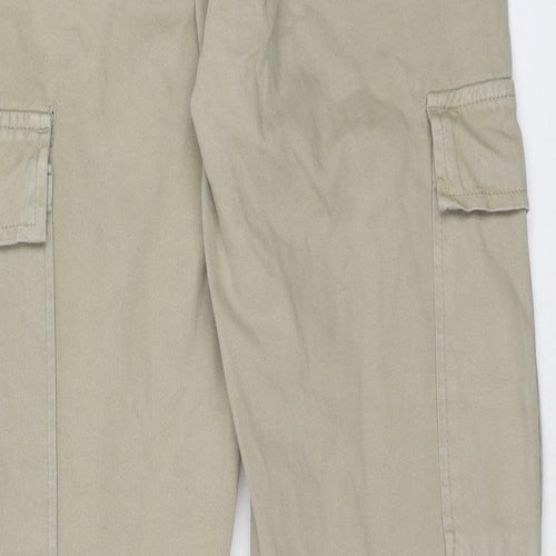 Stradivarius Womens Beige Cotton Straight Jeans Size 10 Regular Zip - Cargo