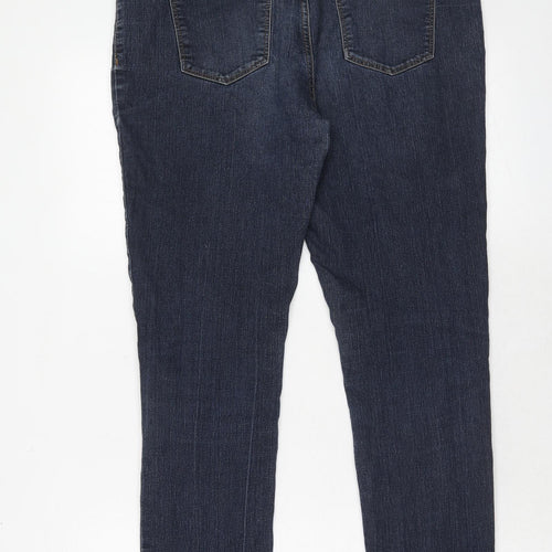 New Look Womens Blue Cotton Skinny Jeans Size 14 Regular Zip