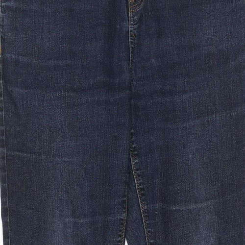 New Look Womens Blue Cotton Skinny Jeans Size 14 Regular Zip