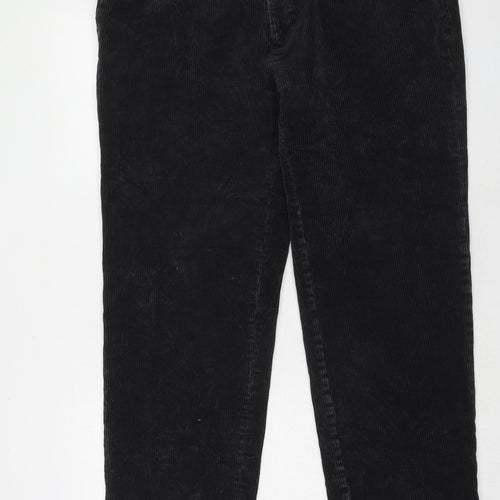Marks and Spencer Mens Grey Cotton Trousers Size 42 in L33 in Regular Hook & Eye