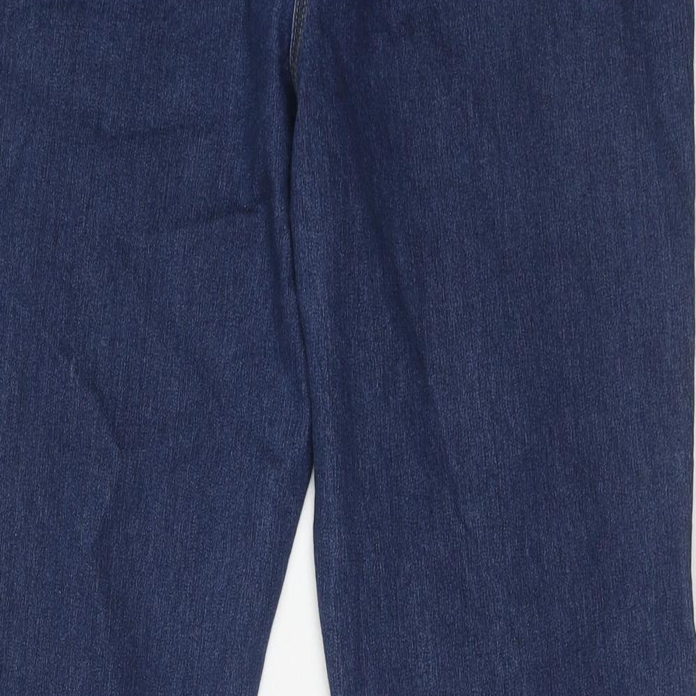 Bonmarché Womens Blue Cotton Bootcut Jeans Size 16 Regular Zip