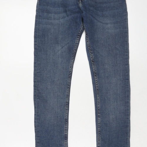 Zara Womens Blue Cotton Skinny Jeans Size 8 Regular Zip