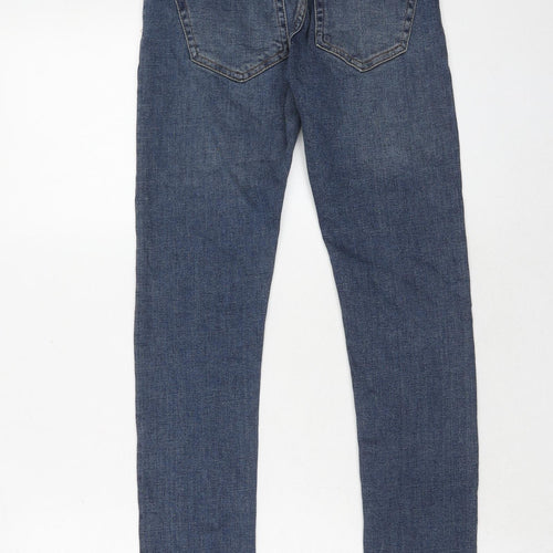 Zara Womens Blue Cotton Skinny Jeans Size 8 Regular Zip