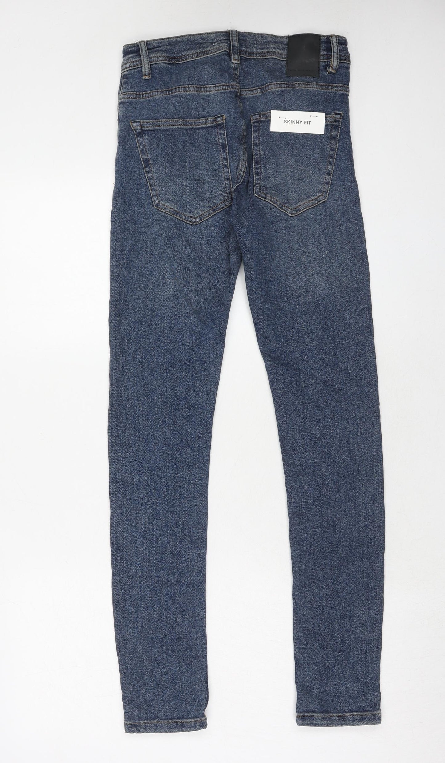 Zara Womens Blue Cotton Skinny Jeans Size 8 Regular Zip