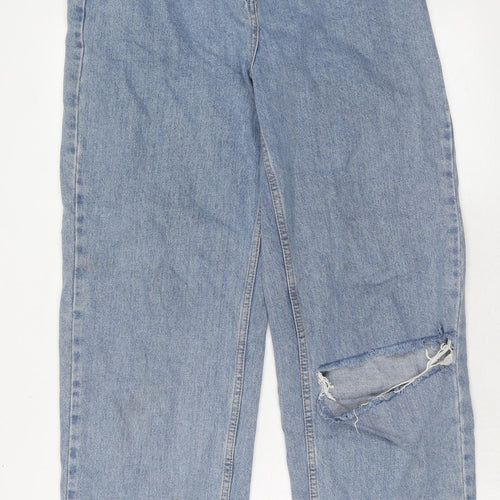 COLLUSION Womens Blue Cotton Mom Jeans Size 28 L32 in Regular Zip