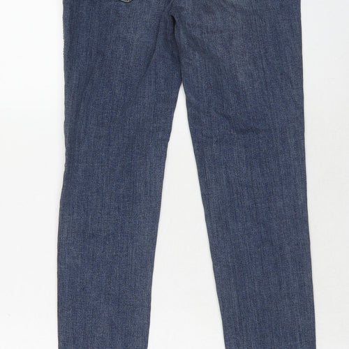 Zara Womens Blue Cotton Skinny Jeans Size 8 Regular Zip