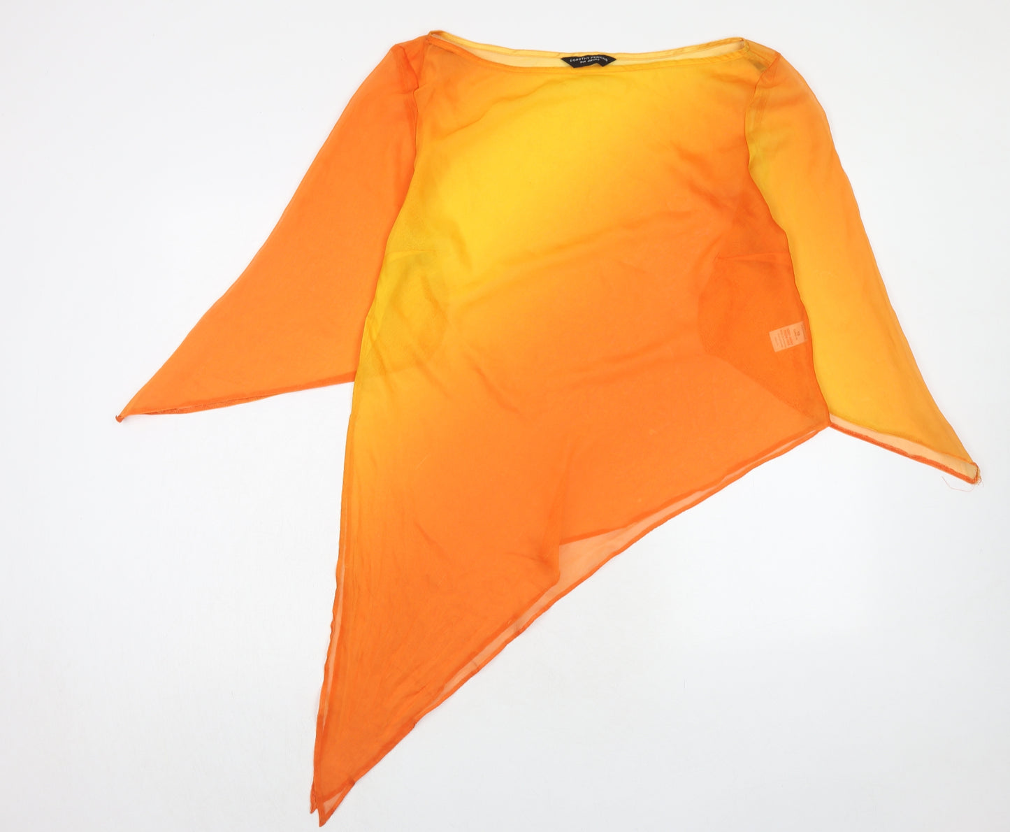 Dorothy Perkins Womens Orange Geometric Polyester Basic Blouse Size 18 Round Neck