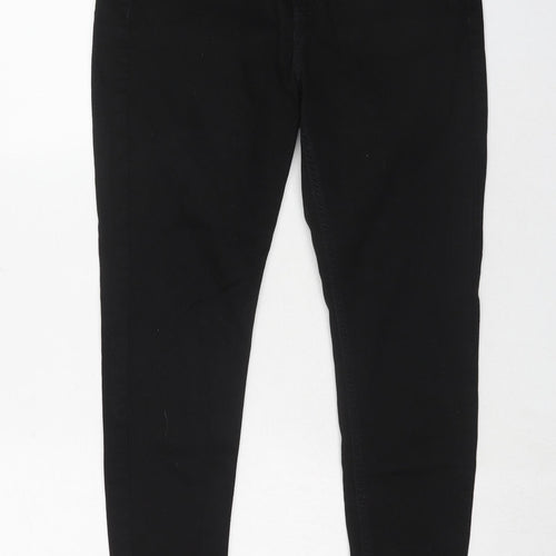 Topshop Womens Black Cotton Skinny Jeans Size 34 in L30 in Regular Zip