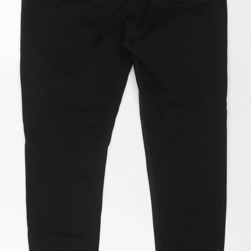 Topshop Womens Black Cotton Skinny Jeans Size 34 in L30 in Regular Zip