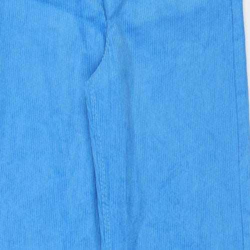 Monki Womens Blue Cotton Trousers Size 6 Regular Zip