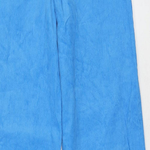 Monki Womens Blue Cotton Trousers Size 6 Regular Zip