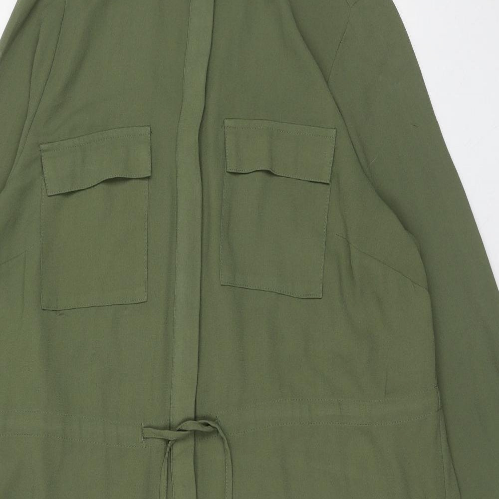 New Look Womens Green Polyester Shirt Dress Size 18 Collared Button