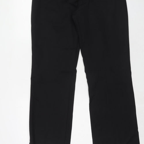 Charles Tyrwhitt Womens Black Wool Trousers Size 14 Regular Hook & Eye