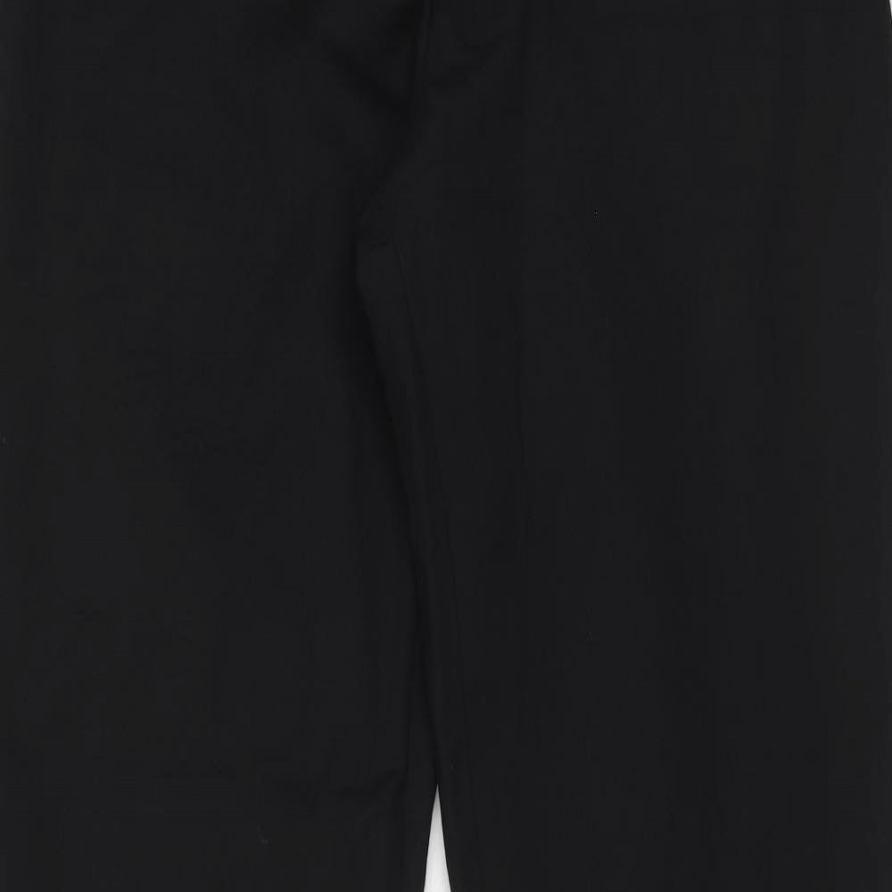 Charles Tyrwhitt Womens Black Wool Trousers Size 14 Regular Hook & Eye