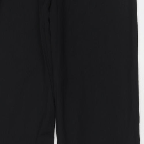 Charles Tyrwhitt Womens Black Wool Trousers Size 14 Regular Hook & Eye