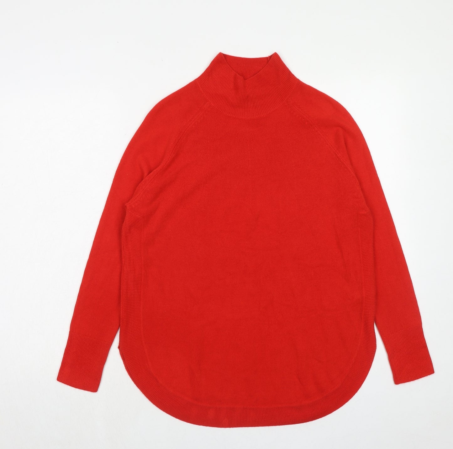 Marks and Spencer Womens Red High Neck Acrylic Pullover Jumper Size S