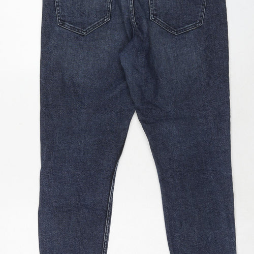 Topshop Womens Blue Cotton Skinny Jeans Size 28 in L30 in Regular Zip