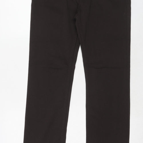 Marks and Spencer Womens Brown Cotton Straight Jeans Size 30 in Regular Zip