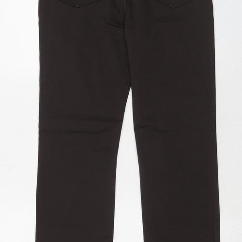 Marks and Spencer Womens Brown Cotton Straight Jeans Size 30 in Regular Zip