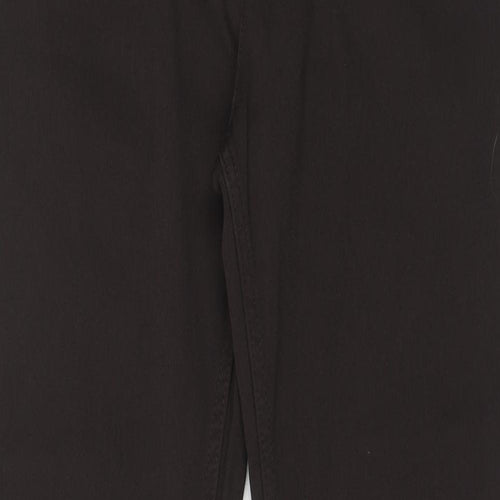Marks and Spencer Womens Brown Cotton Straight Jeans Size 30 in Regular Zip