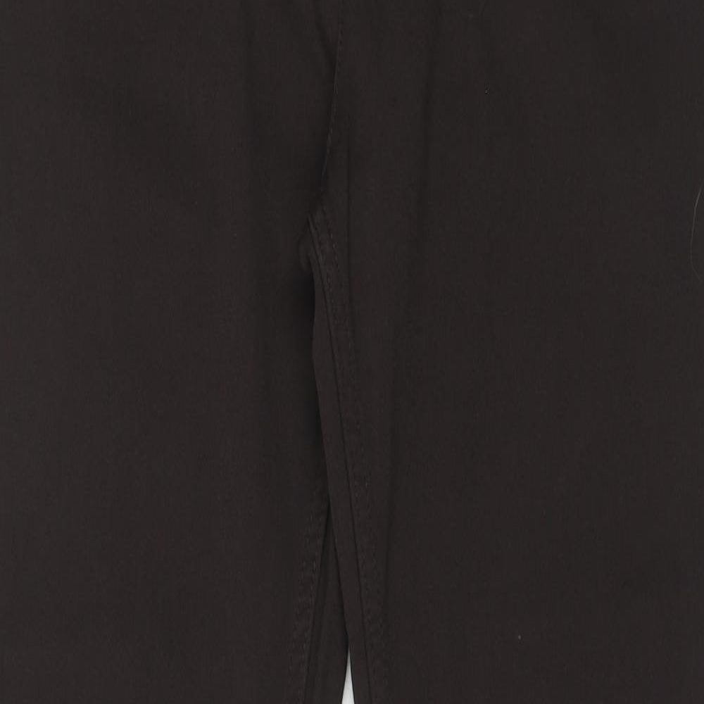 Marks and Spencer Womens Brown Cotton Straight Jeans Size 30 in Regular Zip