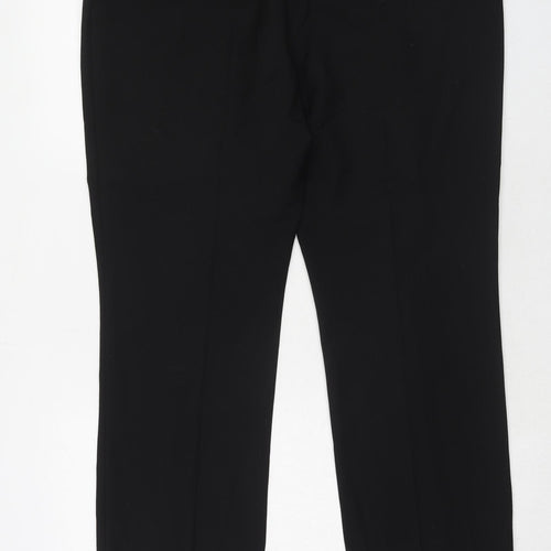 CC Womens Black Polyester Chino Trousers Size 16 Regular Hook & Eye