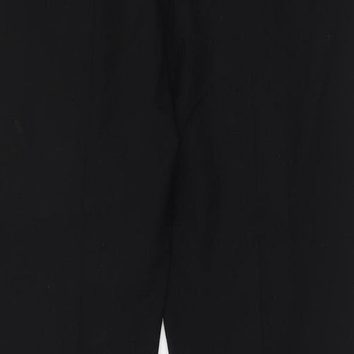 CC Womens Black Polyester Chino Trousers Size 16 Regular Hook & Eye
