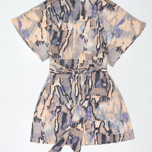BCBGMAXAZRIA Womens Multicoloured Geometric Polyester T-Shirt Dress Size XS Round Neck Pullover