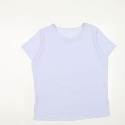 St. Bernard Womens Purple Polyester Basic T-Shirt Size 14 Round Neck