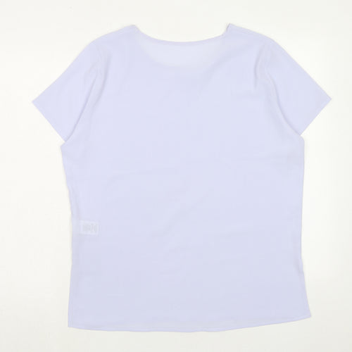 St. Bernard Womens Purple Polyester Basic T-Shirt Size 14 Round Neck