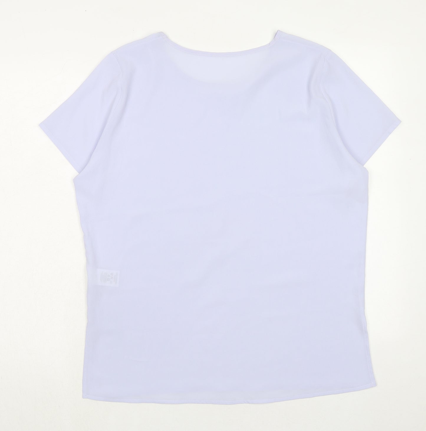 St. Bernard Womens Purple Polyester Basic T-Shirt Size 14 Round Neck