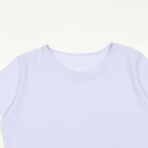 St. Bernard Womens Purple Polyester Basic T-Shirt Size 14 Round Neck