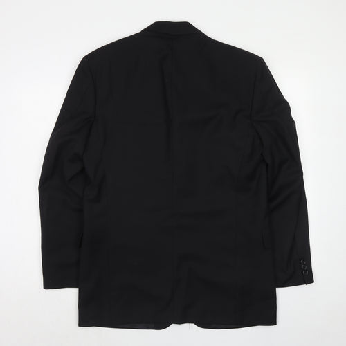 Jaegar Mens Black Wool Jacket Suit Jacket Size 42 Regular