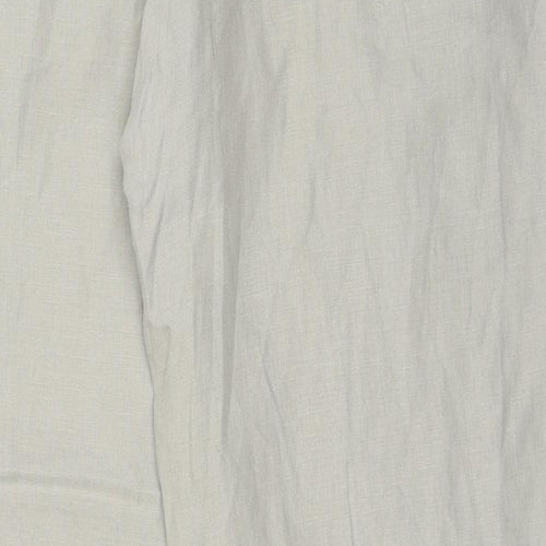 Marks and Spencer Mens Beige Linen Chino Trousers Size 38 in L33 in Regular Zip