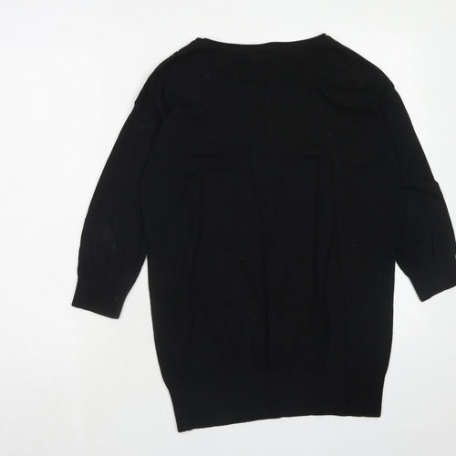 Wallis Womens Black Boat Neck Viscose Pullover Jumper Size S