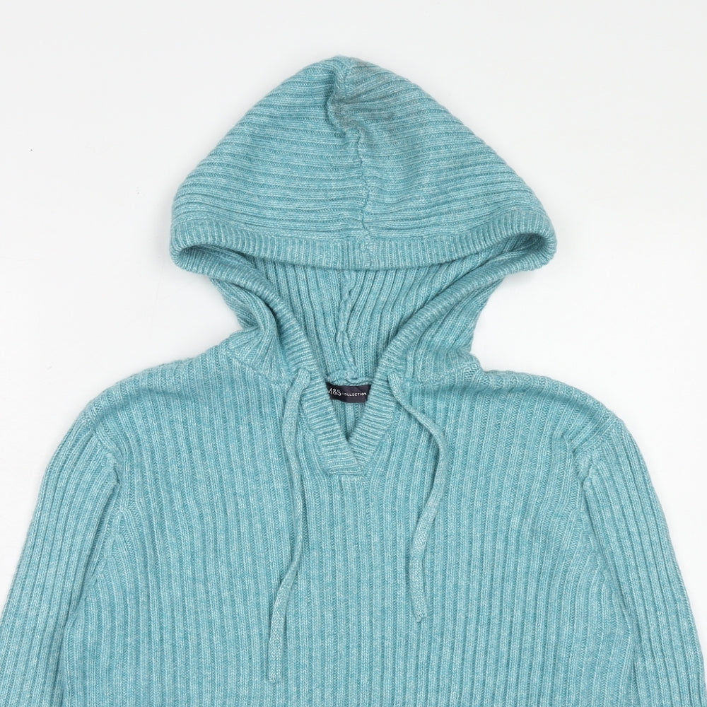Marks and Spencer Womens Blue Polyester Pullover Hoodie Size M Pullover
