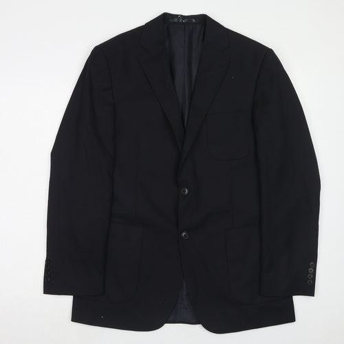 Marks and Spencer Mens Black Polyester Jacket Suit Jacket Size 40 Regular