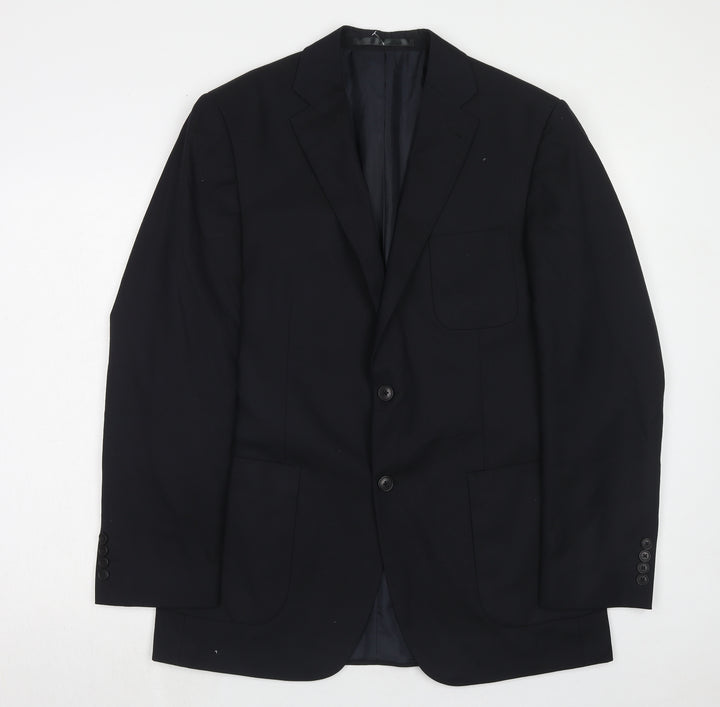Marks and Spencer Mens Black Polyester Jacket Suit Jacket Size 40 Regular