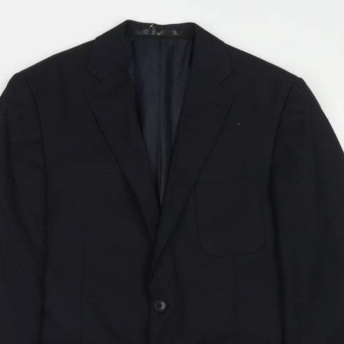 Marks and Spencer Mens Black Polyester Jacket Suit Jacket Size 40 Regular