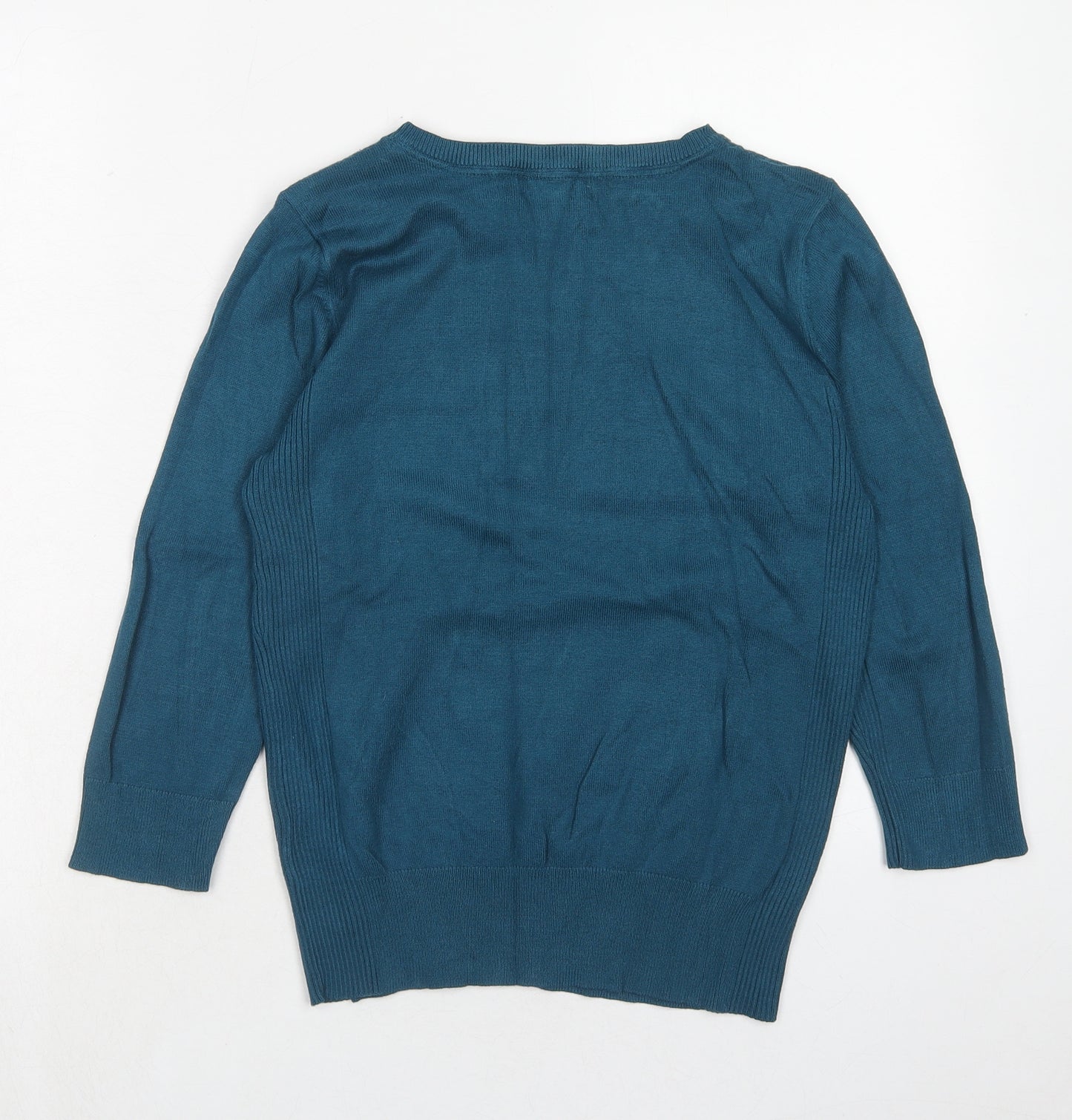 Red Herring Womens Blue Round Neck Viscose Pullover Jumper Size 12