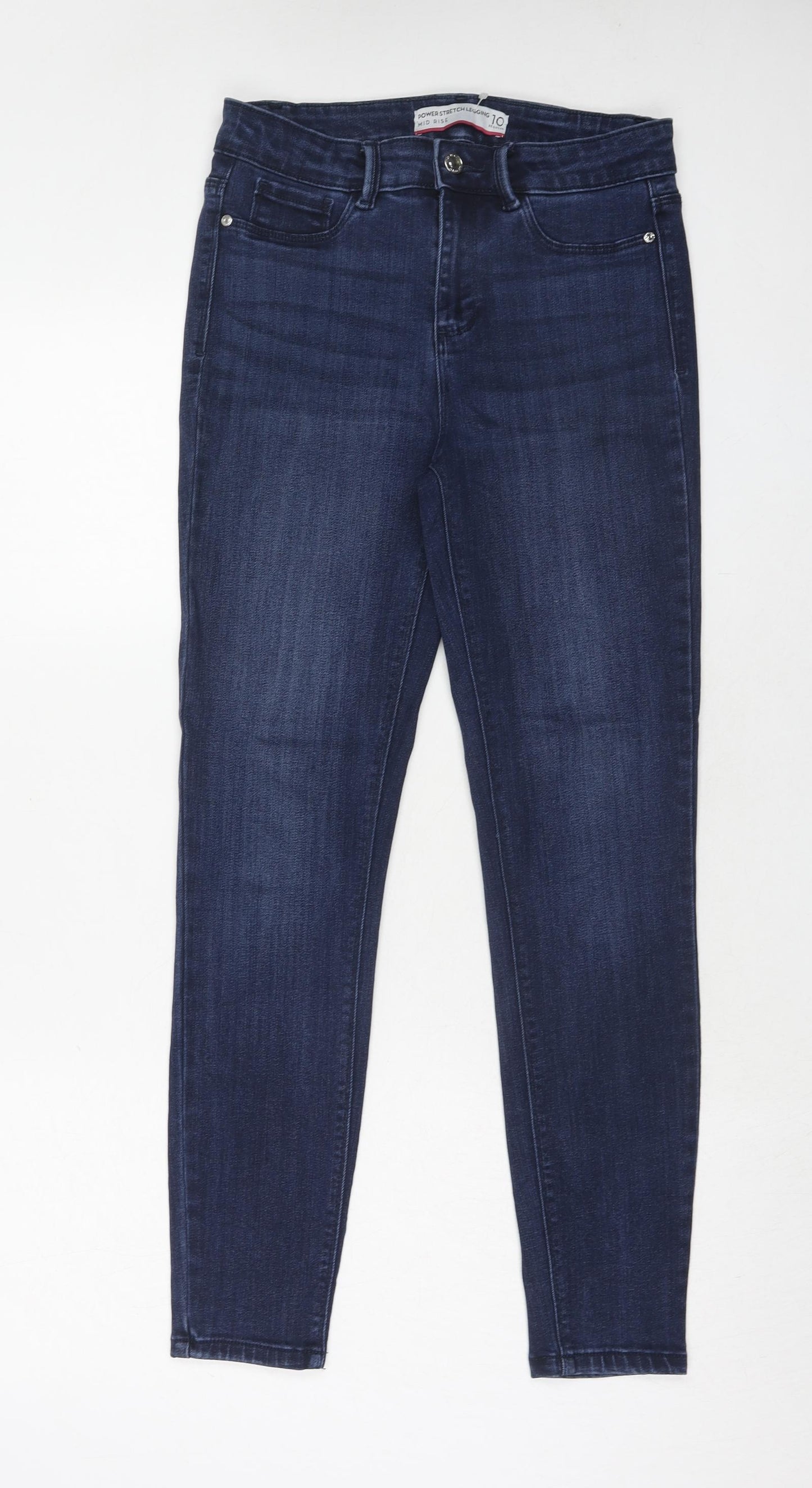 NEXT Womens Blue Cotton Jegging Jeans Size 10 Regular Zip